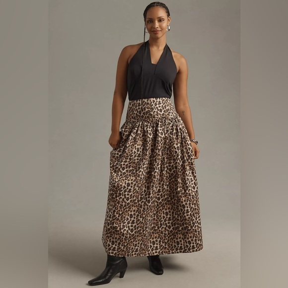 NWT! Anthropologie Mare Mare x Anthropologie Basque-Waist Maxi Skirt 🛼🦉 - Picture 5 of 11